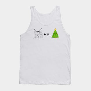 Cat vs. Christmas Tree Tank Top